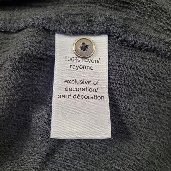 Maurices Black Boho Top with White Embroidery size Medium - Picture 11 of 12